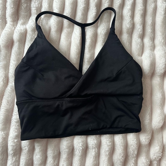 Black Sports Bra with Racerback and Wide Band - Picture 3 of 3